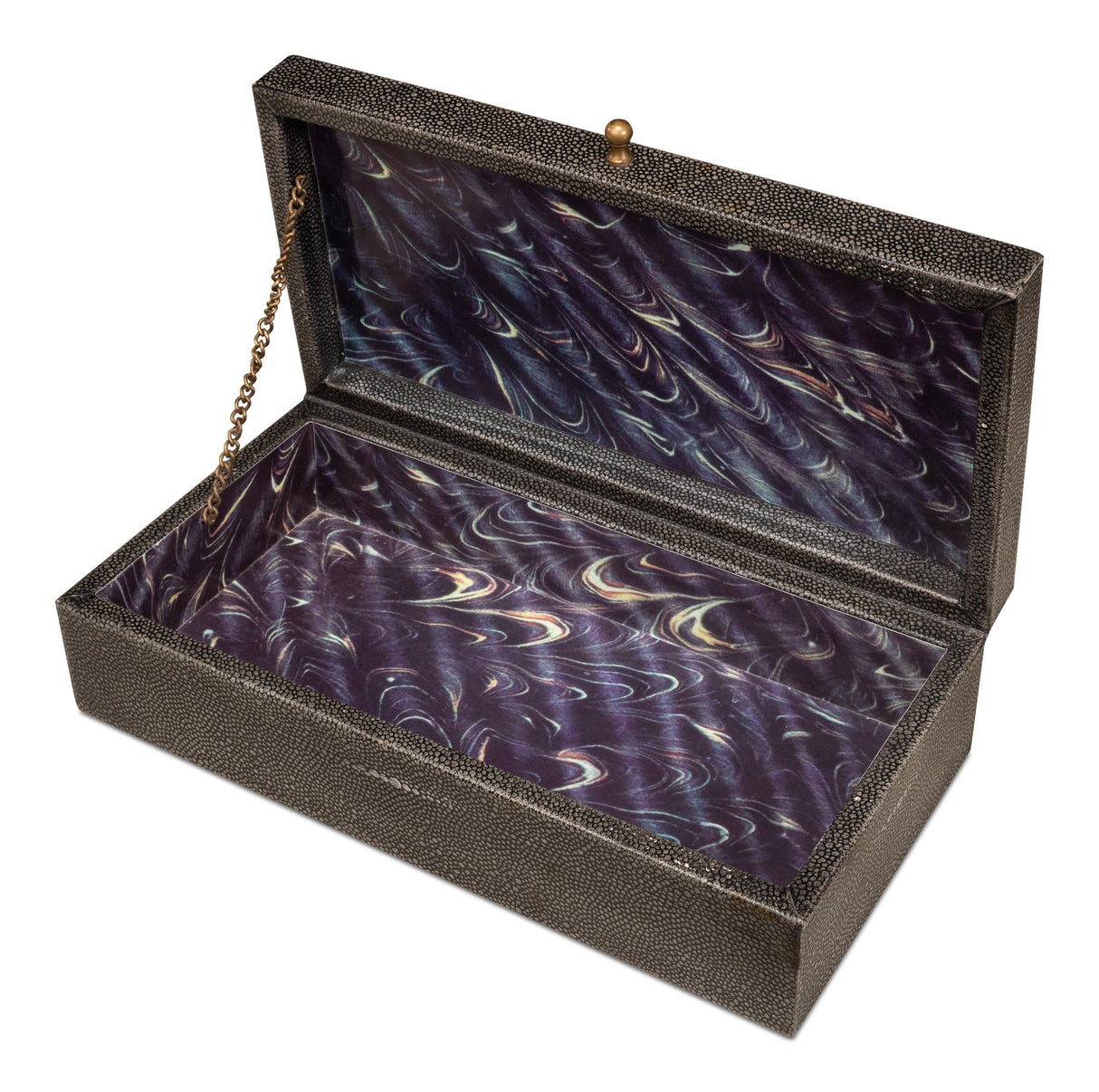 Sarreid Gatsburg  Shagreen Box  Ant.Grey S/2