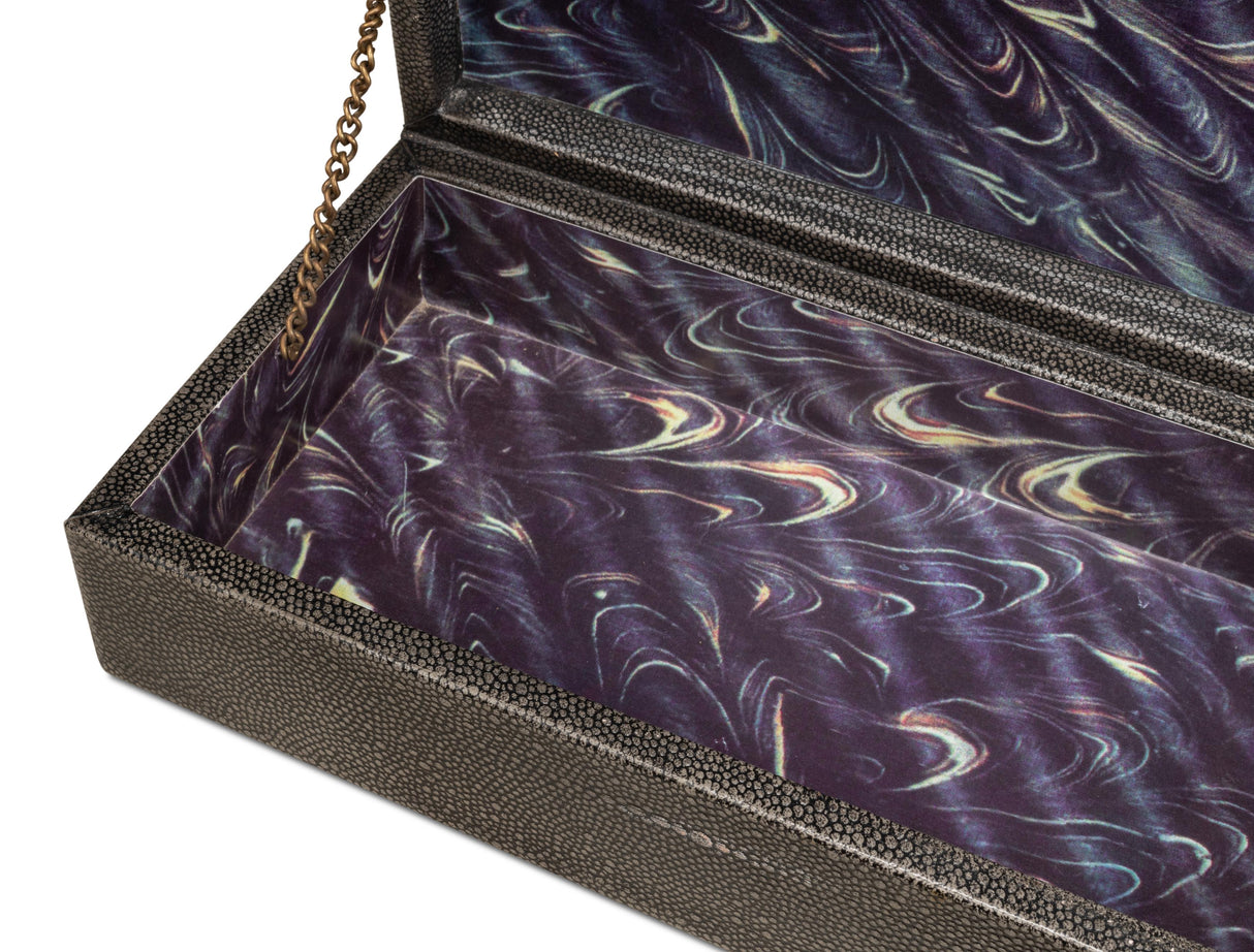 Sarreid Gatsburg  Shagreen Box  Ant.Grey S/2
