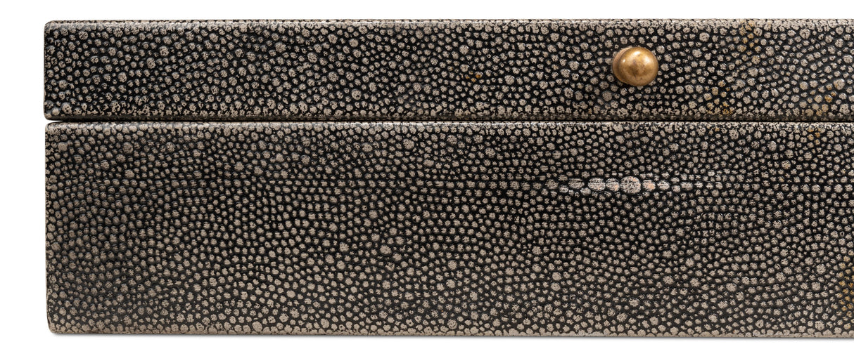 Sarreid Gatsburg  Shagreen Box  Ant.Grey S/2