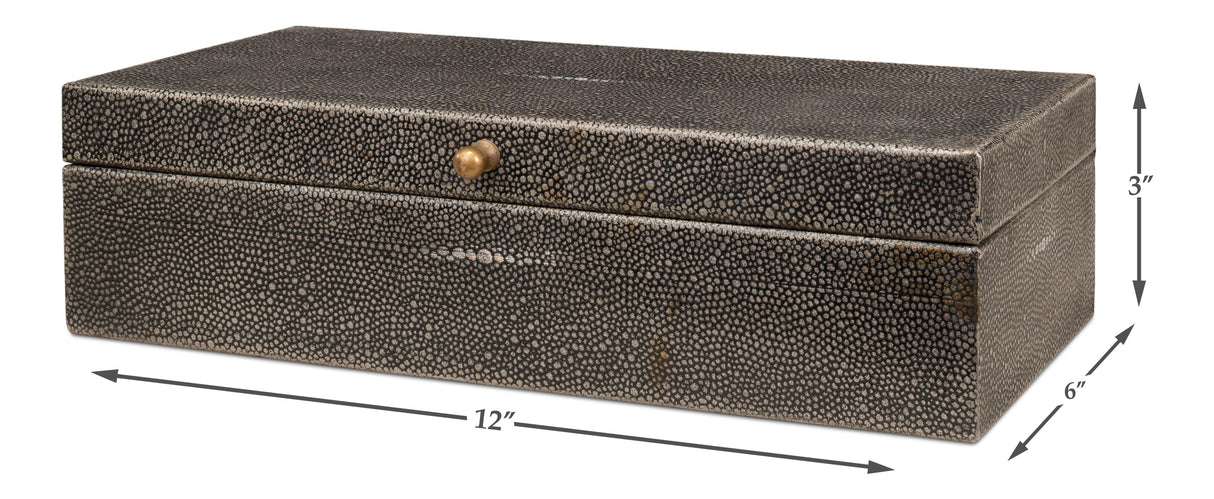 Sarreid Gatsburg  Shagreen Box  Ant.Grey S/2