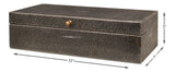 Sarreid Gatsburg  Shagreen Box  Ant.Grey S/2