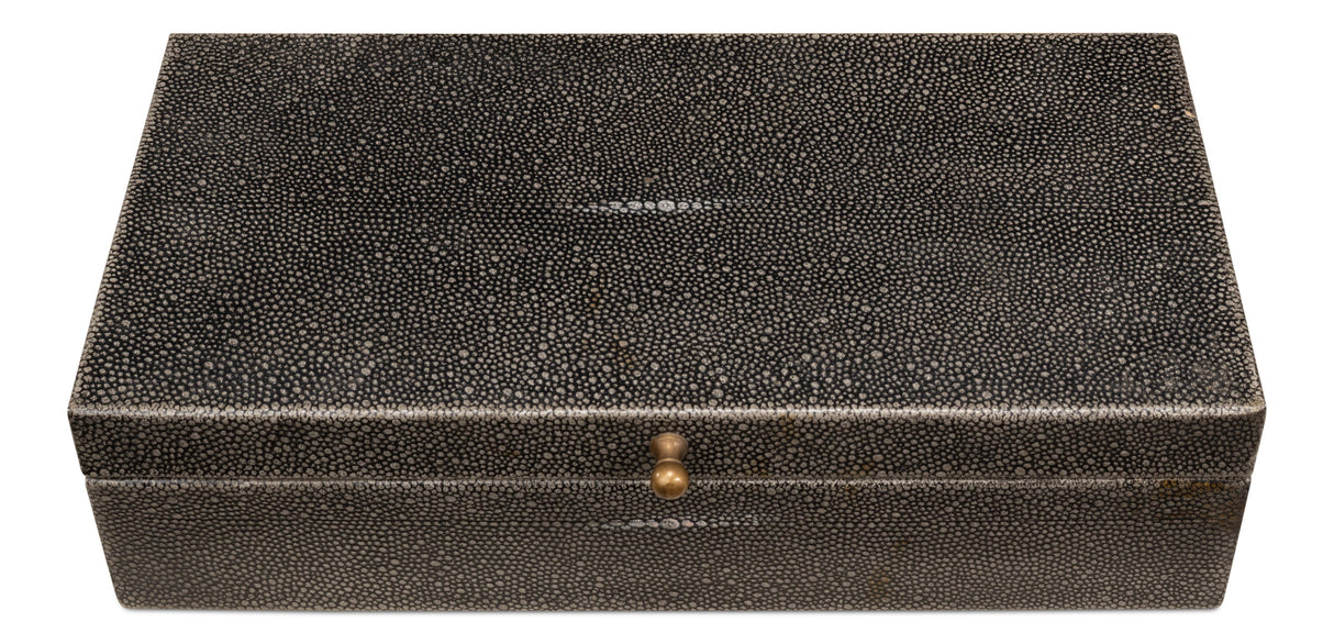 Sarreid Gatsburg  Shagreen Box  Ant.Grey S/2