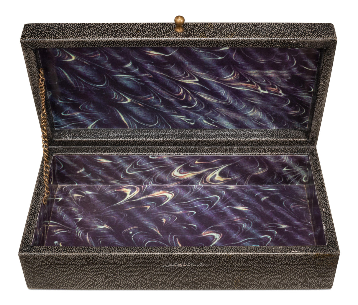 Sarreid Gatsburg  Shagreen Box  Ant.Grey S/2