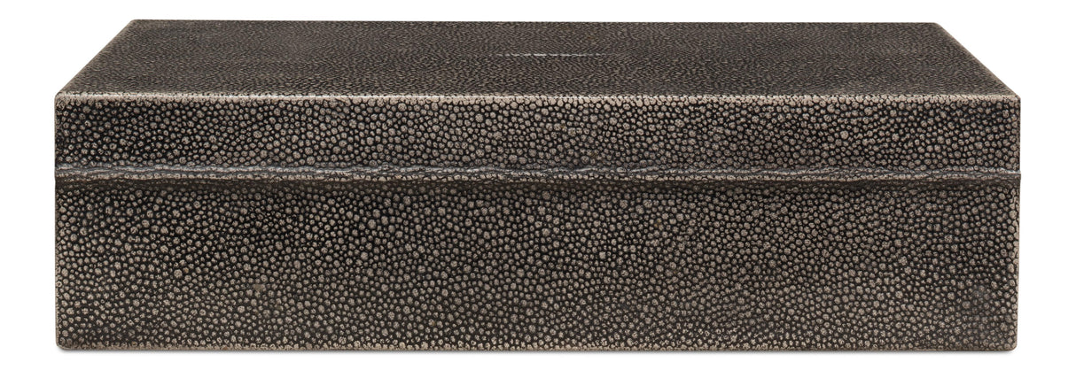 Sarreid Gatsburg  Shagreen Box  Ant.Grey S/2