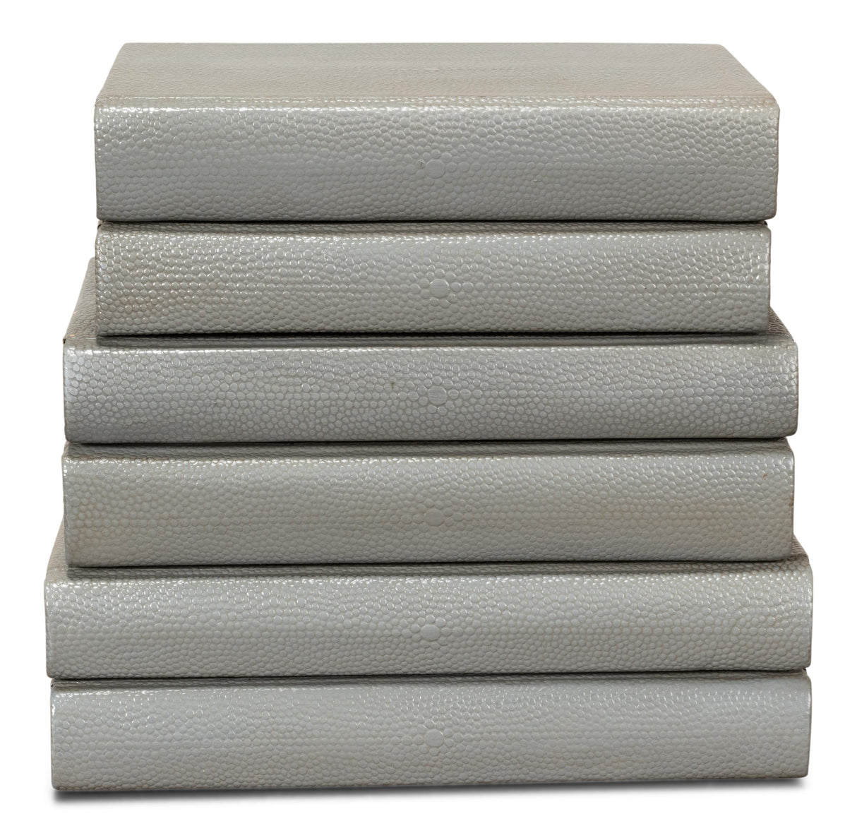 Sarreid Shagreen Books  Set Of 12  Storm Grey