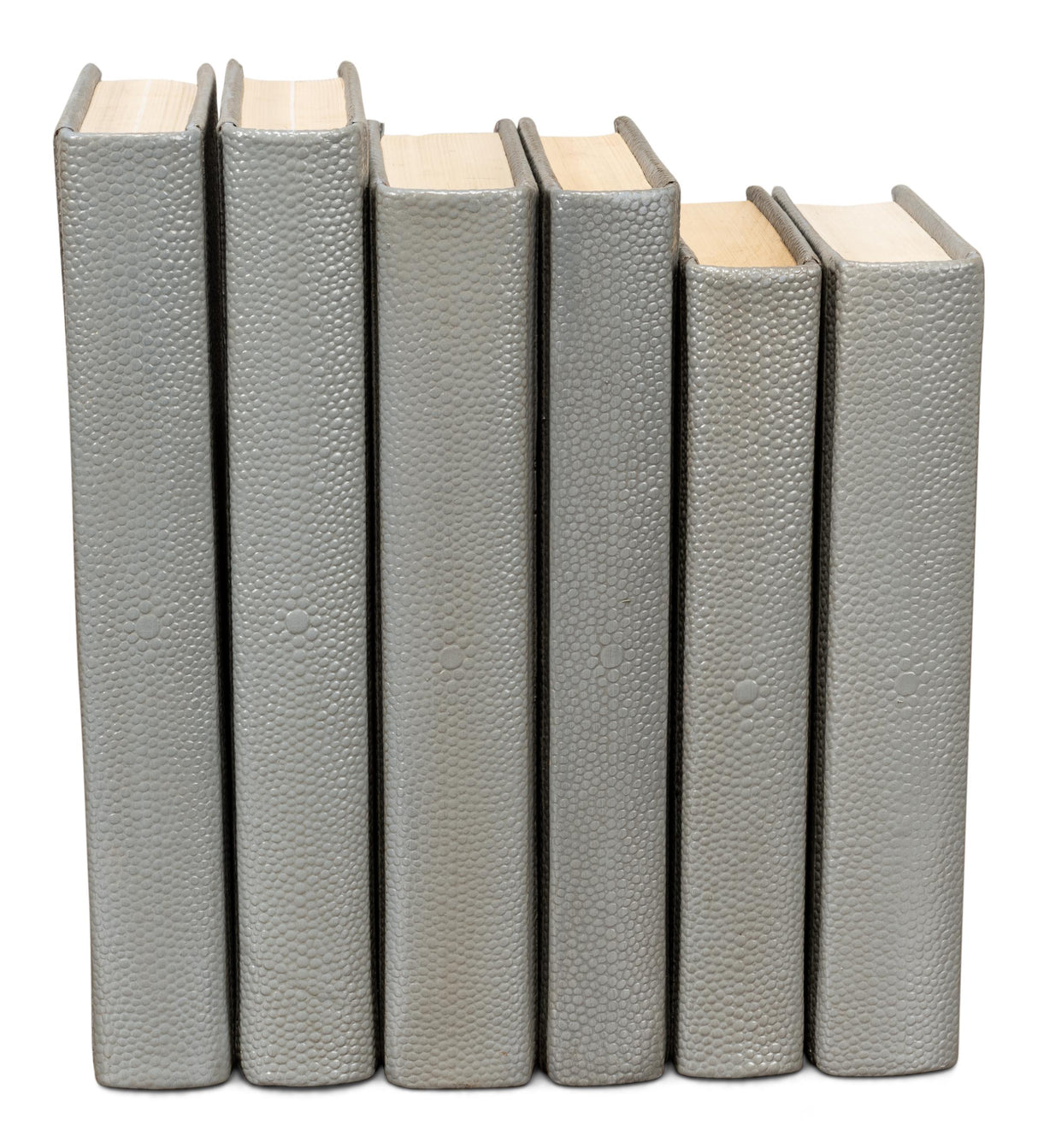 Sarreid Shagreen Books  Set Of 12  Storm Grey