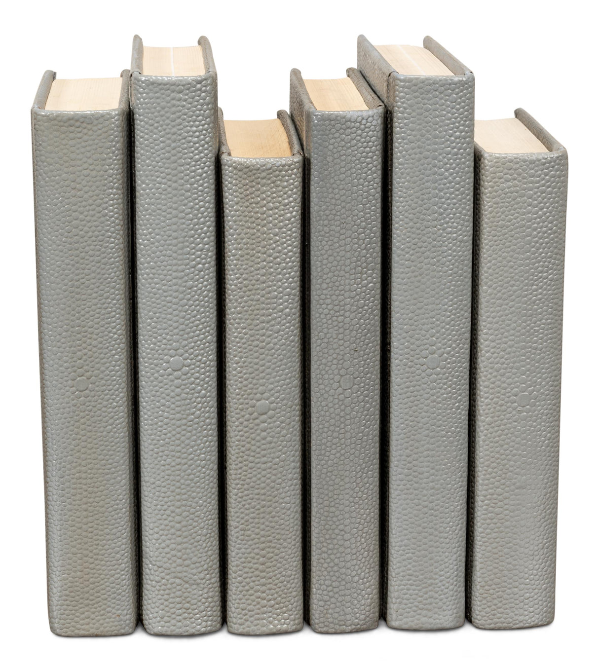 Sarreid Shagreen Books  Set Of 12  Storm Grey
