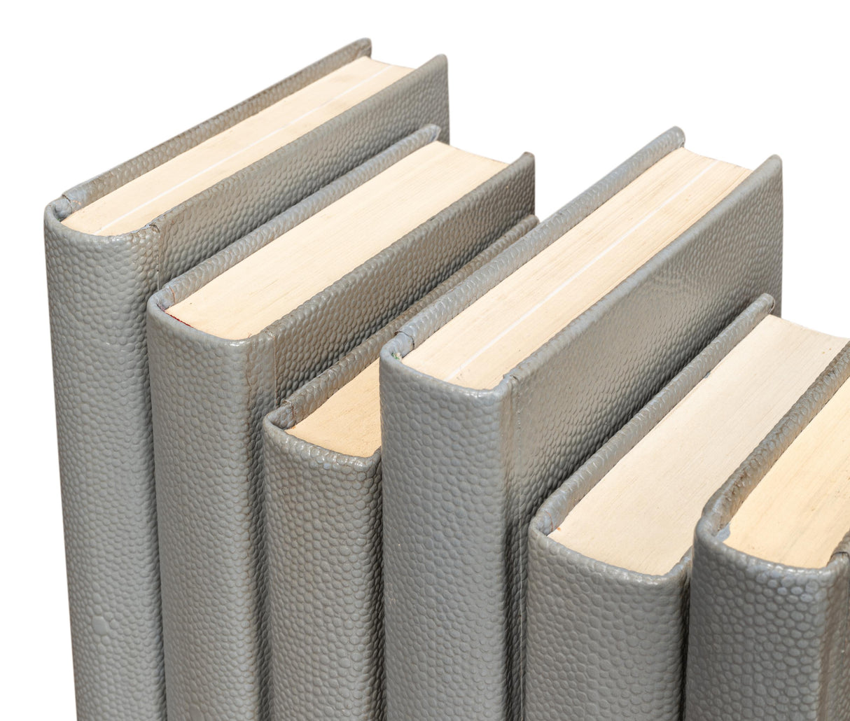Sarreid Shagreen Books  Set Of 12  Storm Grey