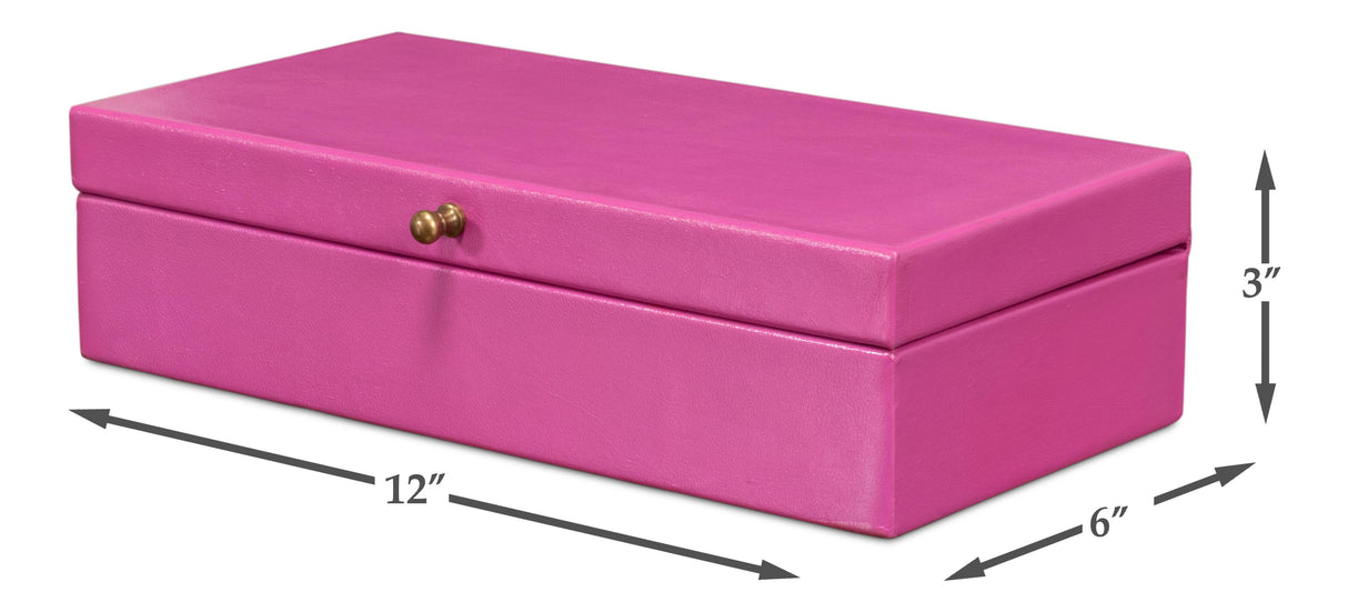 Sarreid Gatsburg Shagreen Box  Pink  Set Of 2
