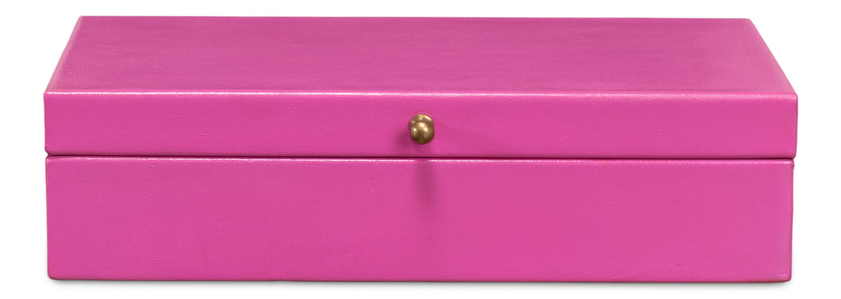 Sarreid Gatsburg Shagreen Box  Pink  Set Of 2