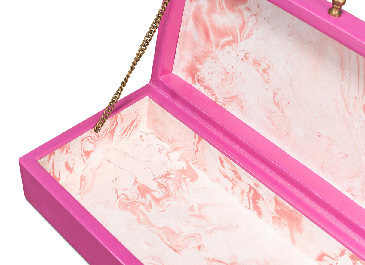 Sarreid Gatsburg Shagreen Box  Pink  Set Of 2