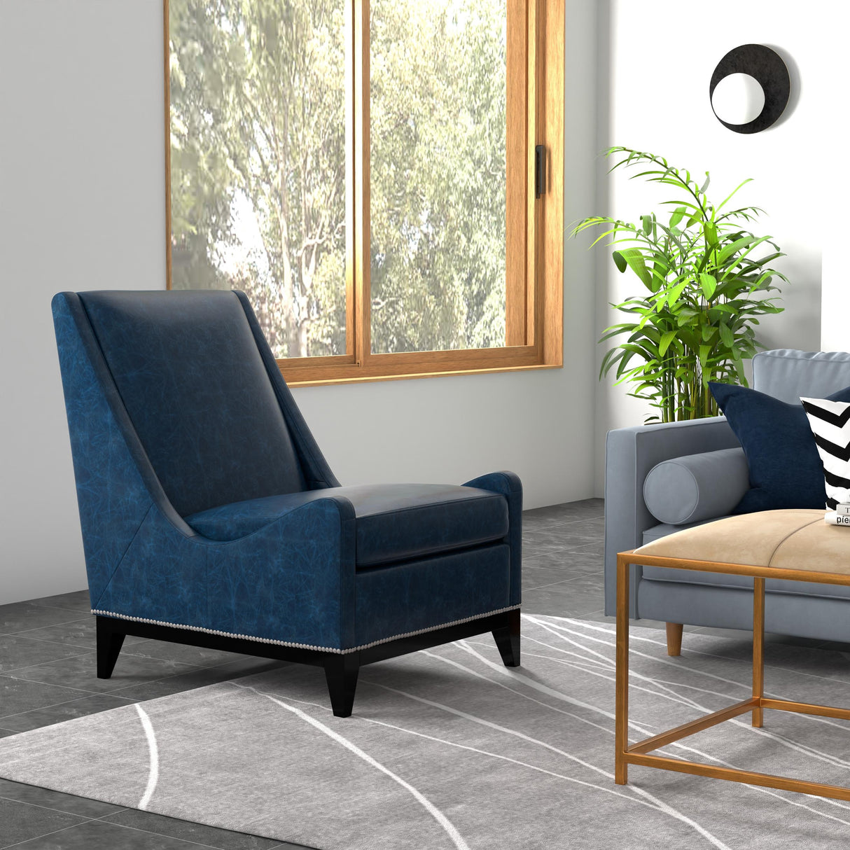 Sarreid Brandy Accent Chair  Chateau Blue