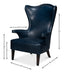 Sarreid Drake Distilled Leather Chair  Blue