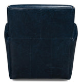 Sarreid Taft Leather Swivel Chair  Chateau Blue