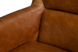 Sarreid Baker Leather Swivel Chair  Cuba Brown