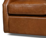 Sarreid Baker Leather Swivel Chair  Cuba Brown
