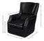 Sarreid Baker Leather Swivel Chair  Onyx Black