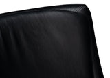 Sarreid Baker Leather Swivel Chair  Onyx Black