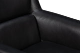 Sarreid Baker Leather Swivel Chair  Onyx Black