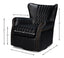 Sarreid Bugatti Leather Swivel Chair Onyx Black