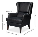 Sarreid Elite Wing Lounge Chair  Onyx Black