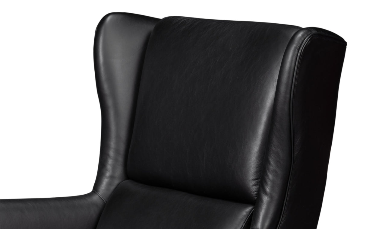 Sarreid Elite Wing Lounge Chair  Onyx Black