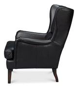 Sarreid Elite Wing Lounge Chair  Onyx Black