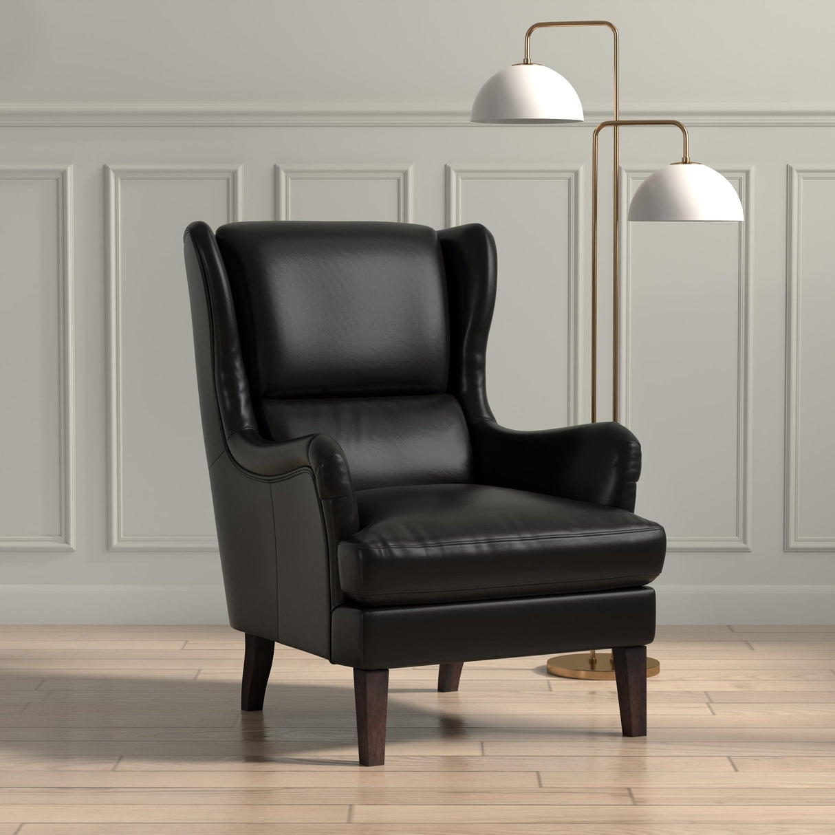 Sarreid Elite Wing Lounge Chair  Onyx Black