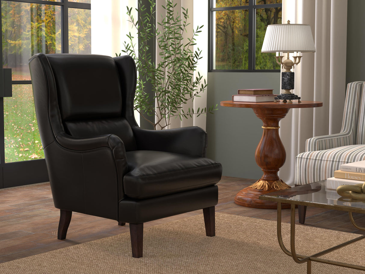 Sarreid Elite Wing Lounge Chair  Onyx Black