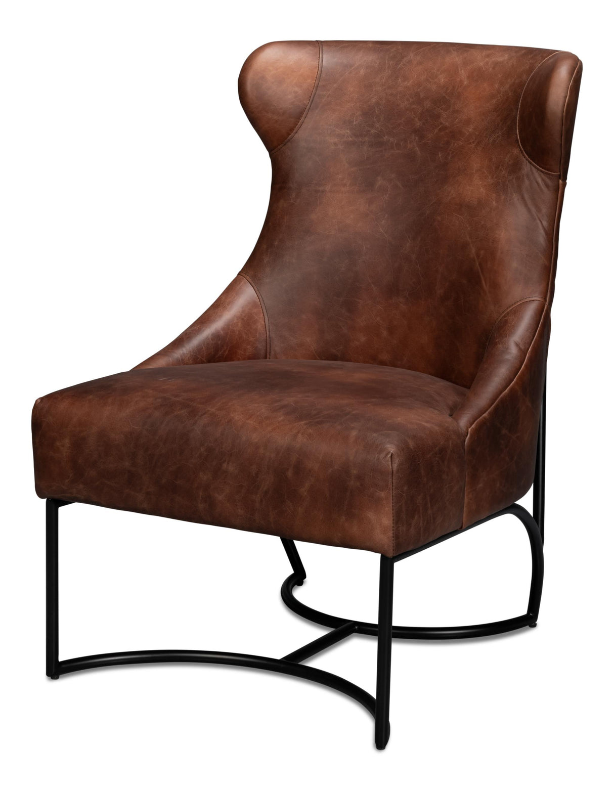 Sarreid Gayle Distilled Leather Chair