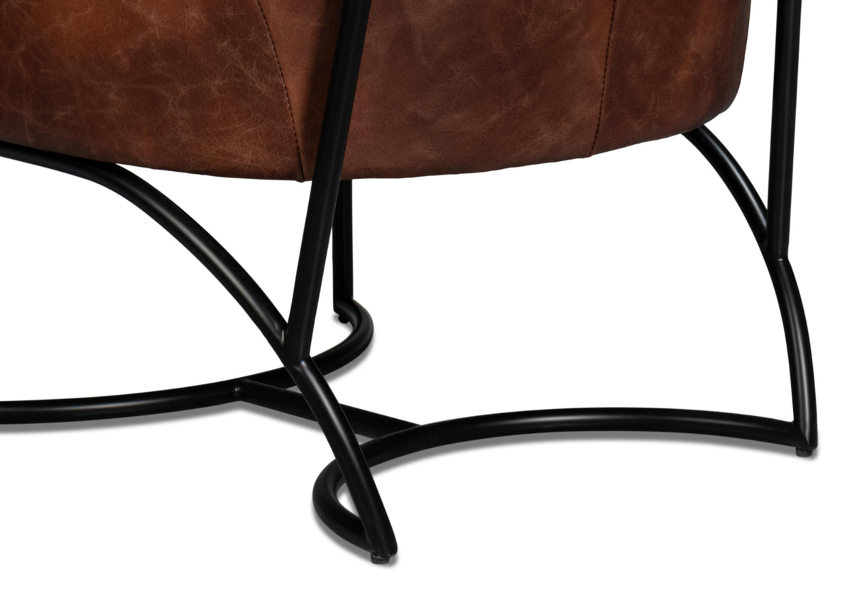 Sarreid Gayle Distilled Leather Chair