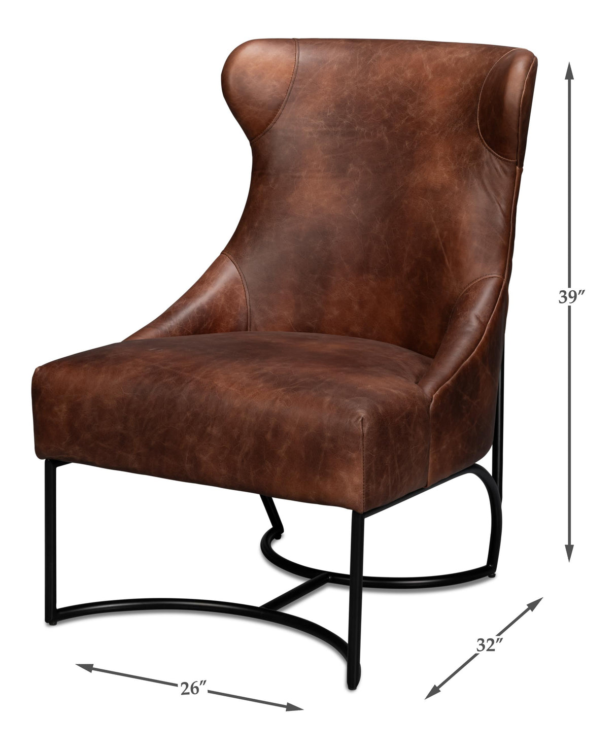 Sarreid Gayle Distilled Leather Chair