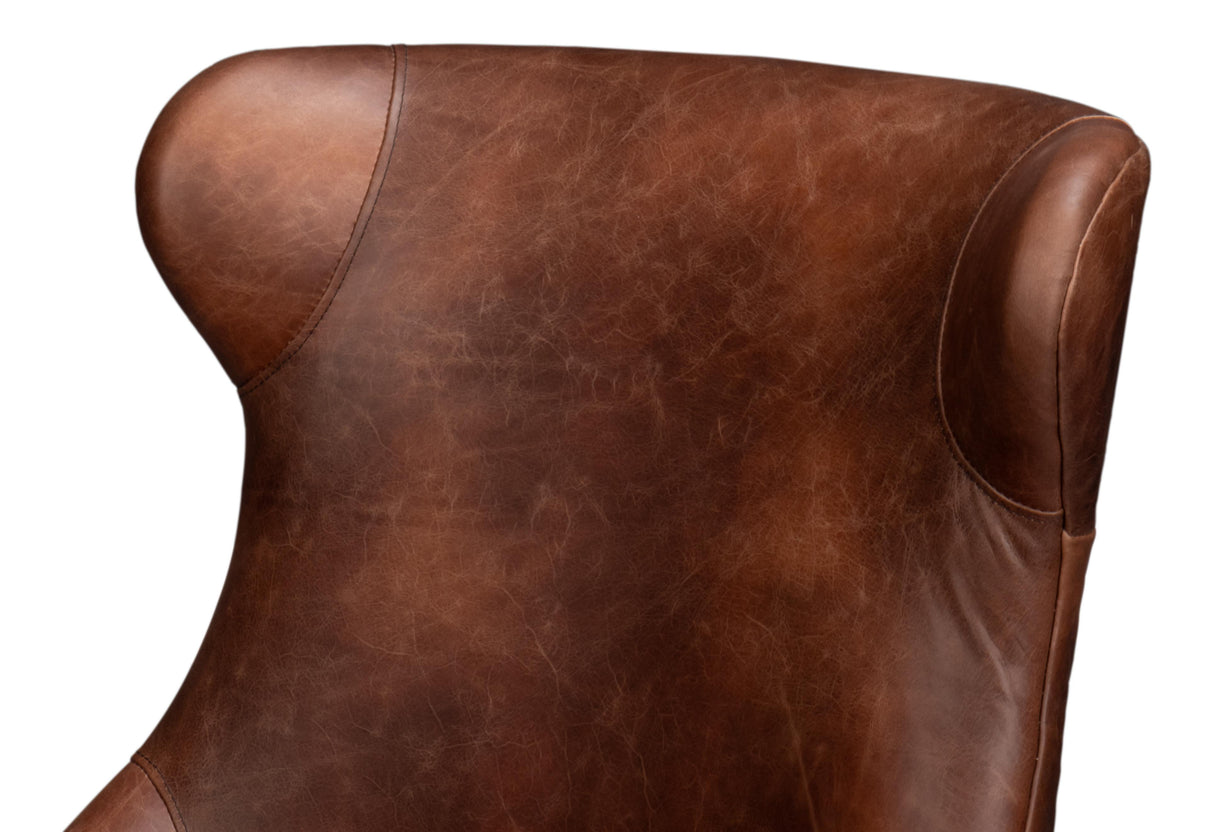 Sarreid Gayle Distilled Leather Chair