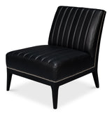 Sarreid Agave Slipper Chair Distilled Lthr  Blk