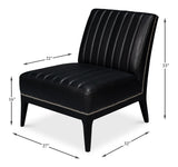 Sarreid Agave Slipper Chair Distilled Lthr  Blk