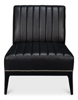 Sarreid Agave Slipper Chair Distilled Lthr  Blk