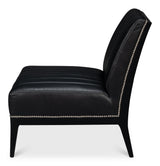 Sarreid Agave Slipper Chair Distilled Lthr  Blk