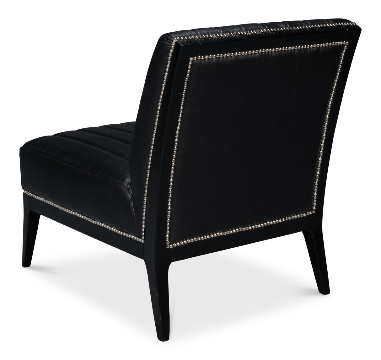 Sarreid Agave Slipper Chair Distilled Lthr  Blk