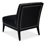Sarreid Agave Slipper Chair Distilled Lthr  Blk