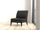 Sarreid Agave Slipper Chair Distilled Lthr  Blk