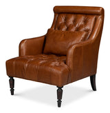 Sarreid Benton Distilled Leather Chair Brown