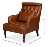 Sarreid Benton Distilled Leather Chair Brown