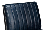Sarreid Agave Slipper Chair Distilled Lthr  Blue