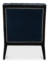 Sarreid Agave Slipper Chair Distilled Lthr  Blue