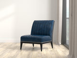 Sarreid Agave Slipper Chair Distilled Lthr  Blue