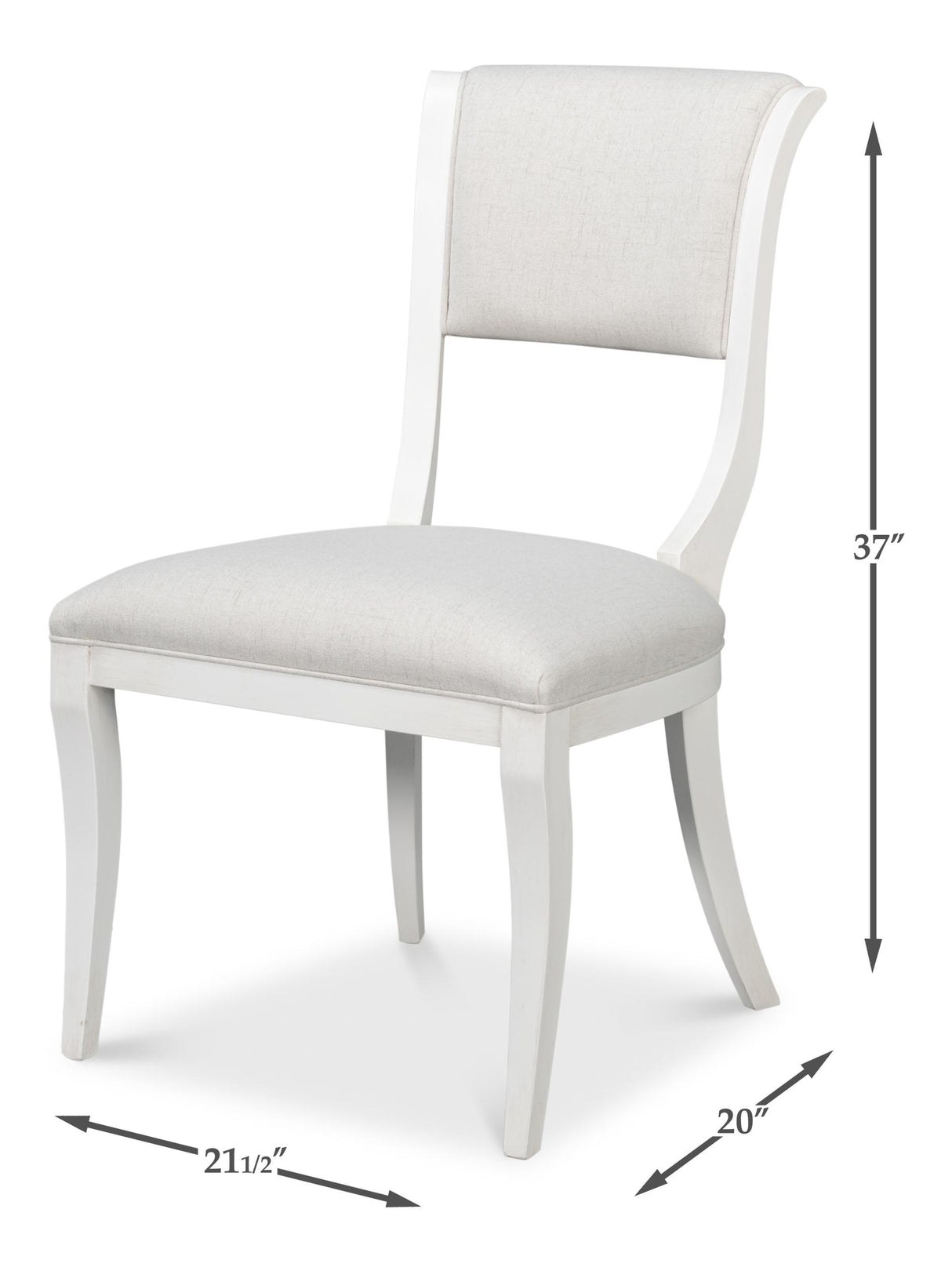 Sarreid Trophy Elegant Side Chair  Cream