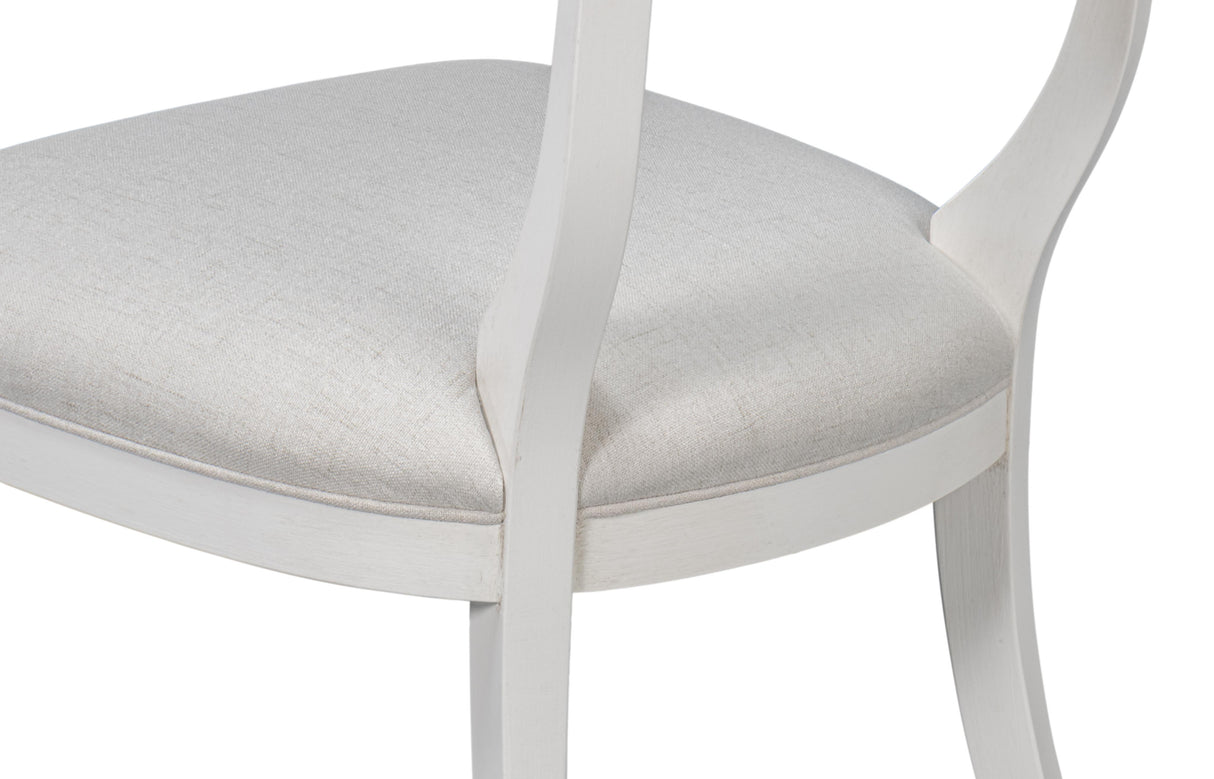 Sarreid Trophy Elegant Side Chair  Cream