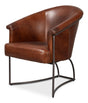 Sarreid Nagel Distilled Leather Chair Brown
