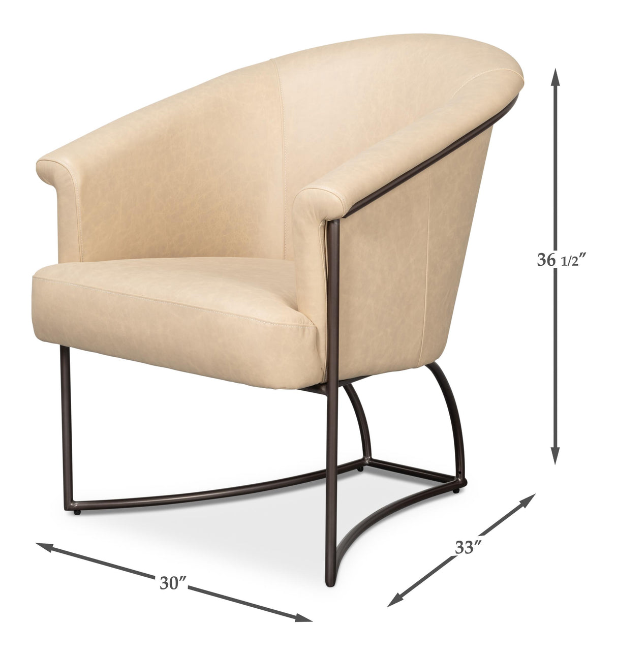 Sarreid Nagel Distilled Leather Chair White