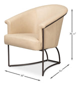 Sarreid Nagel Distilled Leather Chair White